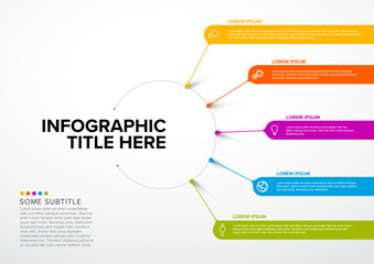 Vector multipurpose Infographic template with five stripes elements