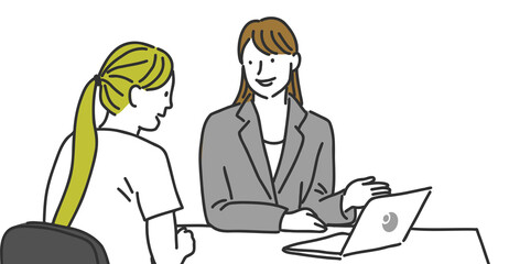 スタッフがお客様へご説明するイラスト	