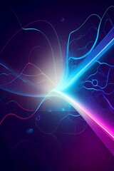 Abstract color visualization of neuron network, web template, web banner or web design and background. Generative Ai.