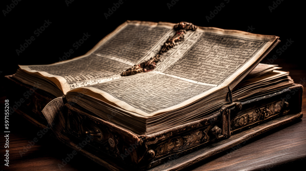 Poster the ancient book was opened - generative ai