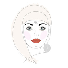 abstract woman face with blonde hair