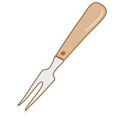 kitchenware_cookware_doodle_cartoon_two top fork _file png