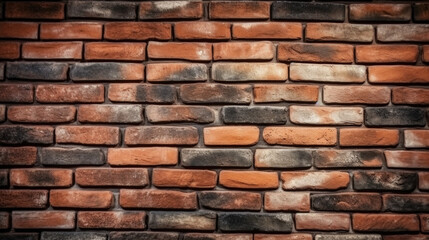 Obraz premium Old brick wall, old texture of red stone blocks. Generative Ai