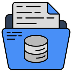 Vector design of database folder, flat icon