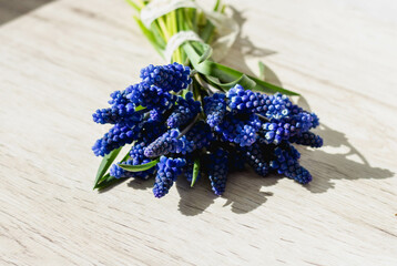 Bouquet of Blue Muscari Flowers