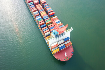 Fototapeta premium International container cargo ship, freight transportation, shipping, nautical vessel, generative ai.