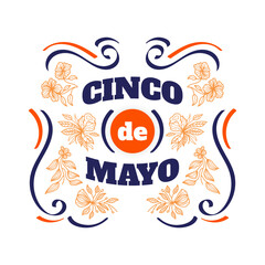 Colorful Cinco de Mayo Lettering. Can be Used for Banner, Poster, and Greeting Card