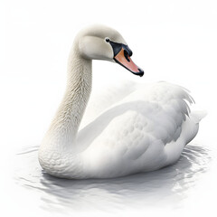 Swan isolated on white background.