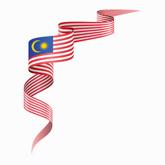 Malaysian flag wavy abstract background. Vector illustration.