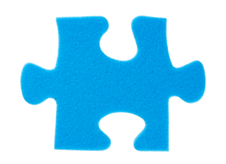 Puzzle piece on isolated on transparent background. PNG format	
