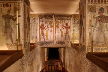 Details of valley of Kings in Luxor - Egypt - obrazy, fototapety, plakaty