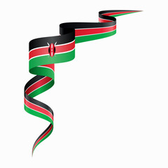 Kenyan flag wavy abstract background. Vector illustration.