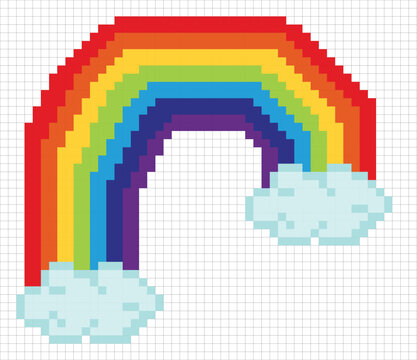 Rainbow Cross Stitch Design Vector Template