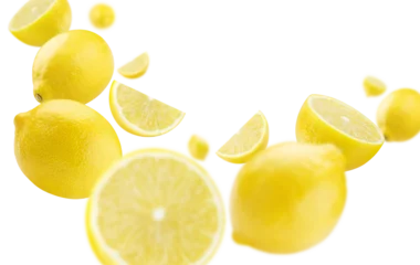  Flying delicious lemon fruits, cut out © Yeti Studio