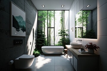 Interor of a modern bathroom