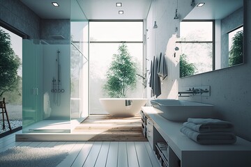 Interor of a modern bathroom
