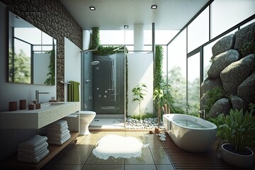 Interor of a modern bathroom