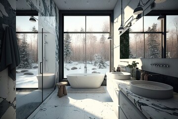 Interor of a modern bathroom