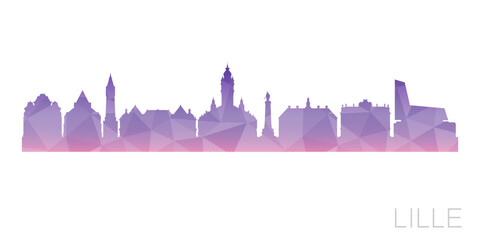 Lille, France Low Poly Skyline Clip Art City Design. Geometric Polygon Graphic Horizon Icon. Vector Illustration Symbol.