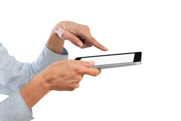 Business hand touch in digital tablet