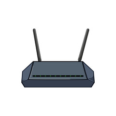 wifi dsl modem cartoon vector illustration