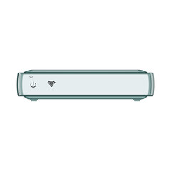 hub dsl modem cartoon vector illustration