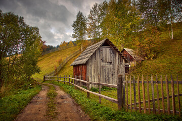 Obraz premium landscape with traditional houses in the mountains 2