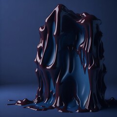 hyperrealistic soft focus melting Crimson and blue 3d paint for an experimental art exhibition in the style of Cinema 4D rendering