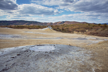 mud volcanoes in the mountains of Romania