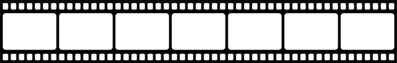 Vector blank cinema film icon. Strip film isolated on white.