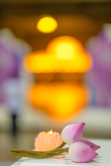 Buddhist culture brings lotus flowers to worship the Lord Buddha. Thailand