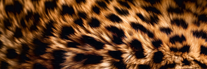 Fototapeta premium Leopard skin texture close up. Animal wild cat fur close up. Gepard skin texture for background