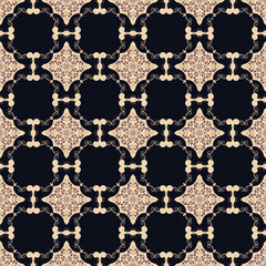 Seamless floral and geometric ornament on background