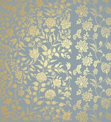 wedding card design, traditional paisley floral pattern , royal India	