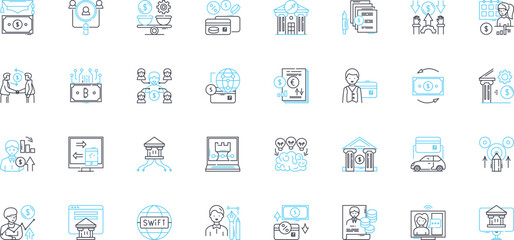 Graph finance linear icons set. Graph, Finance, Trends, Projection, Analysis, Data, Visualization line vector and concept signs. Charts,Performance,Metrics outline illustrations