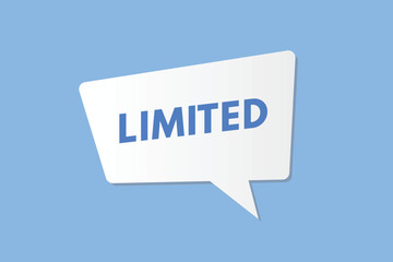 Limited text Button. Limited Sign Icon Label Sticker Web Buttons