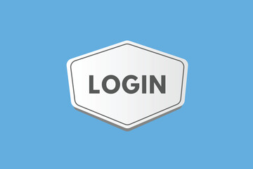 Login text Button. Login Sign Icon Label Sticker Web Buttons