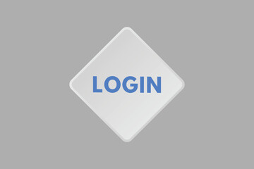 Login text Button. Login Sign Icon Label Sticker Web Buttons