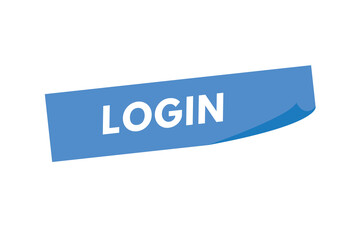 Login text Button. Login Sign Icon Label Sticker Web Buttons