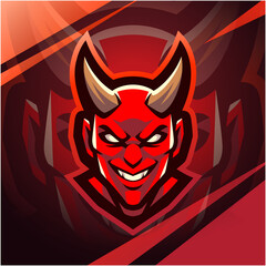Devil head esport mascot logo design © Visink.art