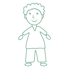 Boy in hand drawn style, kid's drawing. Vector illustration