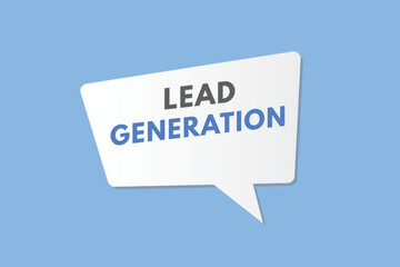 Lead Generation text Button. Lead Generation Sign Icon Label Sticker Web Buttons