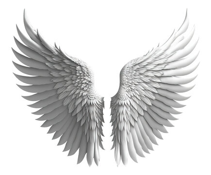 Angel wings isolated on transparent background Generative AI png