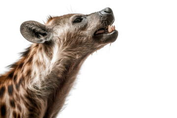 Intense Close-up of Hyena Face, Sharp Teeth Revealed - Generative AI
