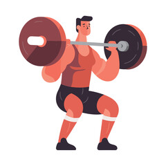 Fototapeta na wymiar Muscular men lifting weights in gym illustration