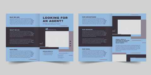 Realtor bifold brochure template. A clean, modern, and high-quality design bifold brochure vector design. Editable and customize template brochure
