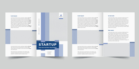Startup bifold brochure template. A clean, modern, and high-quality design bifold brochure vector design. Editable and customize template brochure