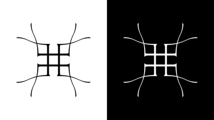 Creative and Minimalist Abstract Logo Design Icon, Editable in Vector Format in Black and White Color, Universal elegant vector sign design. Premium business logotype.