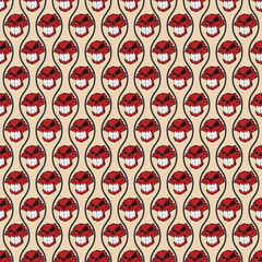 Seamless pattern background with skulls