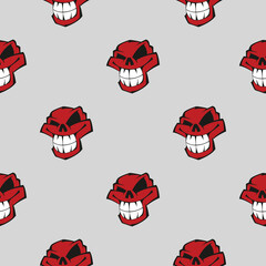 Seamless pattern background with skulls